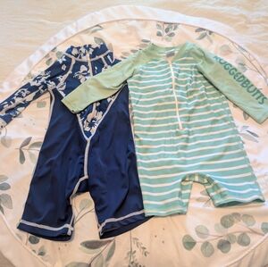 Rugged Butts Coolies Surf Rashguard Toddler Swimsuit Bundle Upf 50 18-24 M Boy